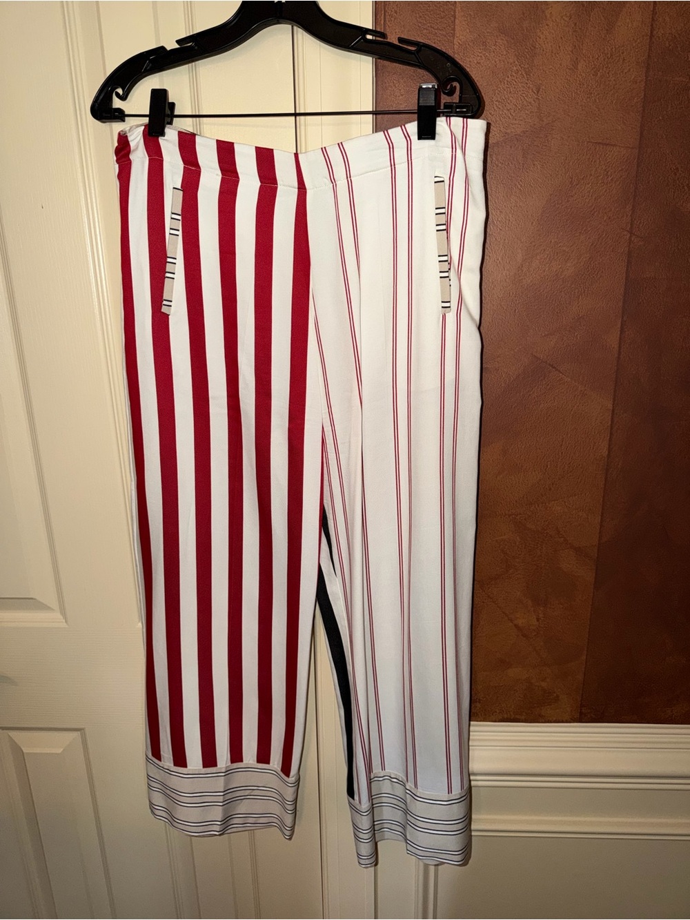 Vilagallo Red and White Striped Trousers